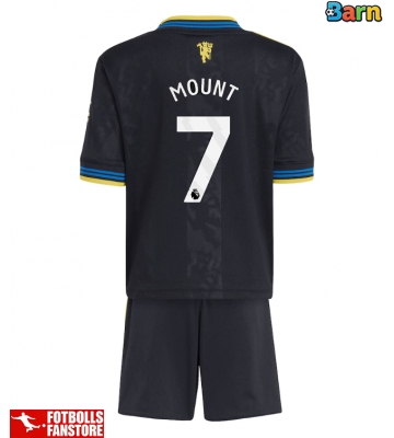 Manchester United Mason Mount #7 Tredje Tröja Barn 2025-26 Kortärmad (+ Korta byxor)